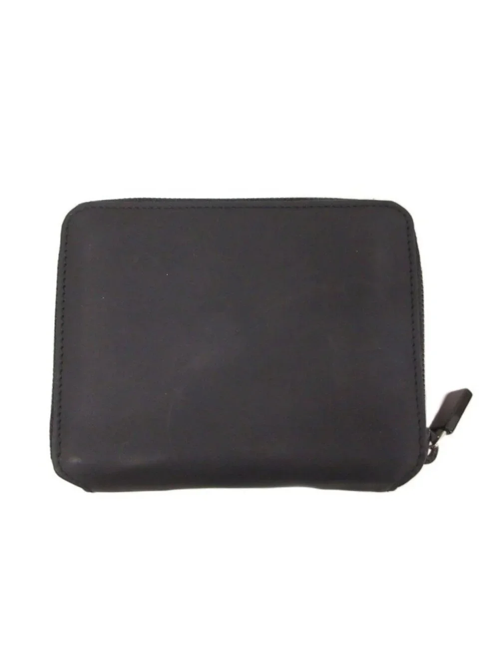 Gucci G Logo Bifold Wallet Metal Plate Zip Around Coin Purse Black